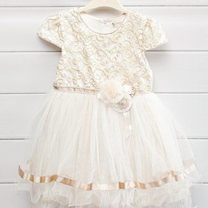 Elegant Gold Girls' Tutu Dress